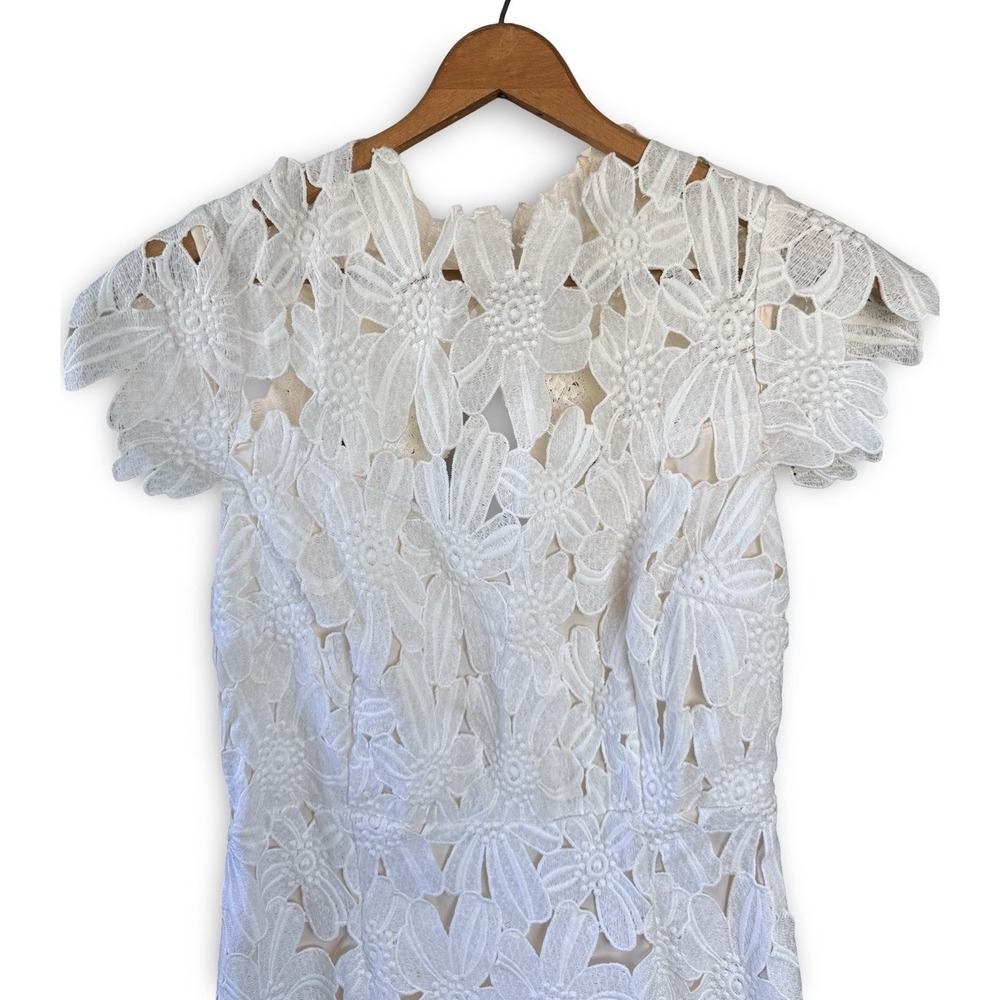 NWT Dolce Vita White Floral Lace Mini Dress Size Small Sheer Overlay Boho Chic - Picture 1 of 16